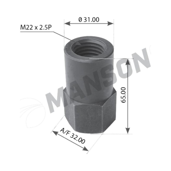Гайка M22x2.5xH65 стремянки