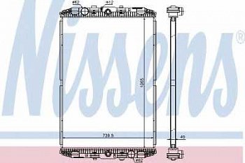 радиатор системы охлаждения без рамки 1065x740x40 \DAF F95/XF95 380/430/480/530