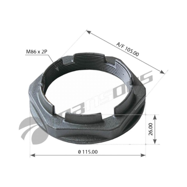 Гайка ступицы M86*2 DAF 65/75/85CF/CF65/75/85/LF55/XF95/105