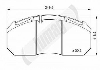 Колодки дисковые 29053 MAN (250x118x30) Meritor