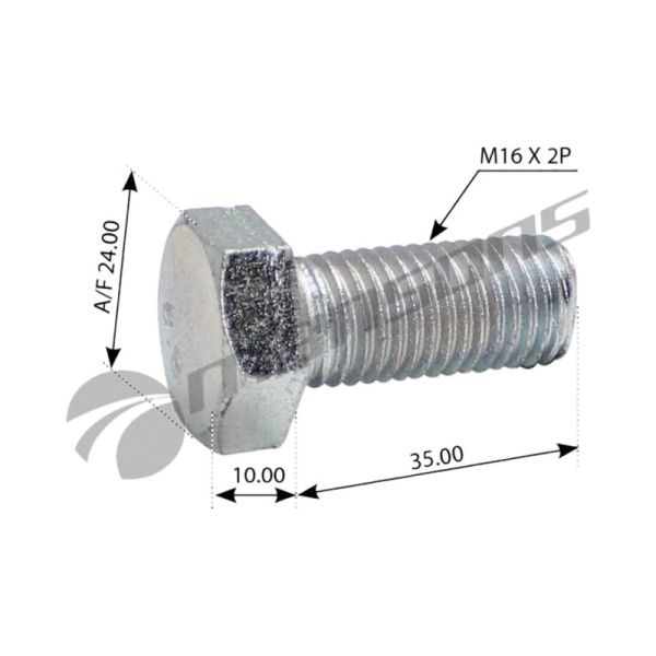 Болт M16x2x30 крепления плиты к стакану BPW