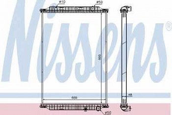 радиатор системы охлаждения !без рамки пластик/алюминий 990x689x48\ RVI