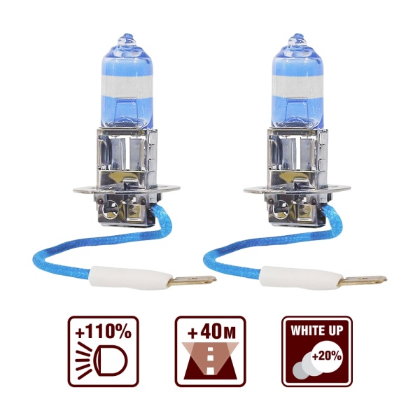 Лампа галоген 12V H3 55W Sirius (к-т 2шт.)
