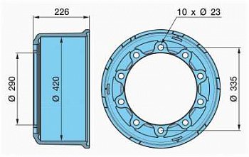 Барабан тормозной 420x184(180)x228 BPW ECO