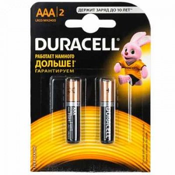 Батарейка щелочная DURACELL LR03 (AAA) 1.5В (цена за 1 батарейку) бл/2