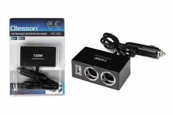 Разветвитель прикуривателя 12/24 3 гнезда +2USB+переключатель