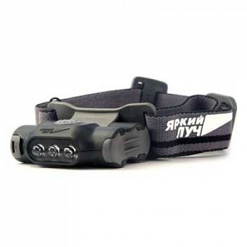 Фонарь ЯРКИЙ ЛУЧ LH-030 "DROID" чёрный налобный. 3 режима (5/30лм.SOS)