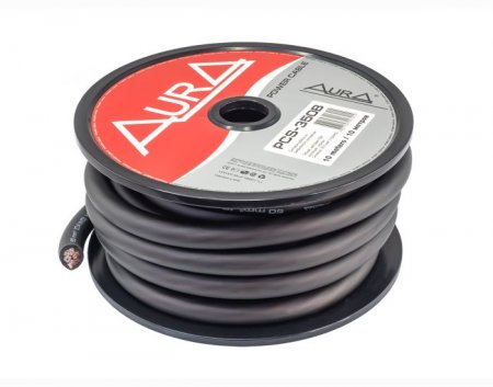 Кабель Акустический  (силовой омеднен алюминий) черный AURA PCS-350B  0GA цена за 1 метр (10метров) 