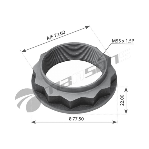 Гайка M55x1,5 хвостовика редуктора TGA/TGS/TGX + предыдущие модели