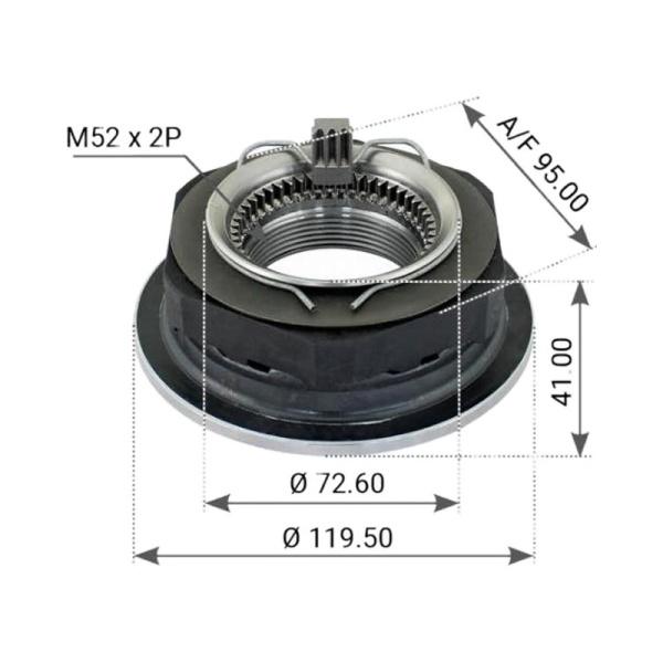 Гайка M52x2/SW95 ступицы (автоматическая) BPW Eco-Plus