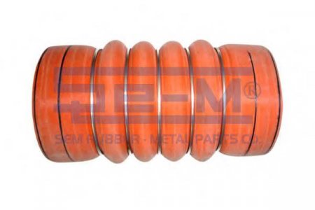 патрубок интеркулера!силикон, красный D=100мм,L=205 5колец\MB OM442LA