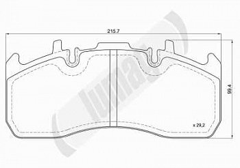 колодки дисковые 29173   216x100x29; Meritor Elsa 225-1