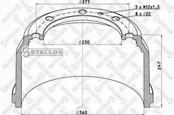 Барабан тормозной 360x189(180)x247 MAN