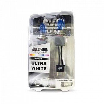 Лампа 12V газонаполненная H7 AVS 6000K Alfas (к-т 2шт.)