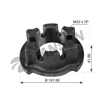 гайка ступицы M52x2/SW80 BPW