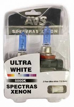 Лампа 12V газонаполненная H11 AVS 5000K Spectras (к-т 2шт. + 2шт. T10)