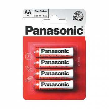 Батарейка солевая PANASONIC R6 (AA) Zinc Carbon 1.5В (цена за 1 батарейку) бл/4