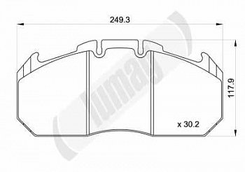 колодки дисковыеЕ 249.6X118.2X30.2