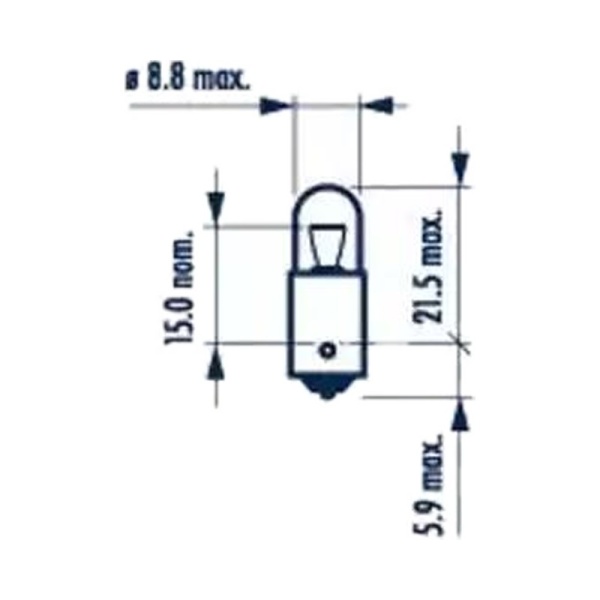 Лампа 12V T4W цокольная RPB 12V NVA CP(голубая)