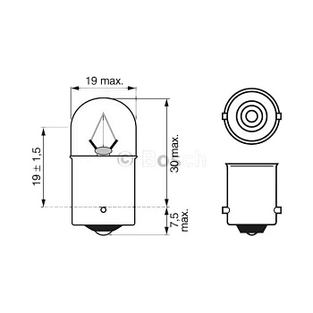 Лампа 24V R5W 5W цокольная (BA15s) Heavy Duty