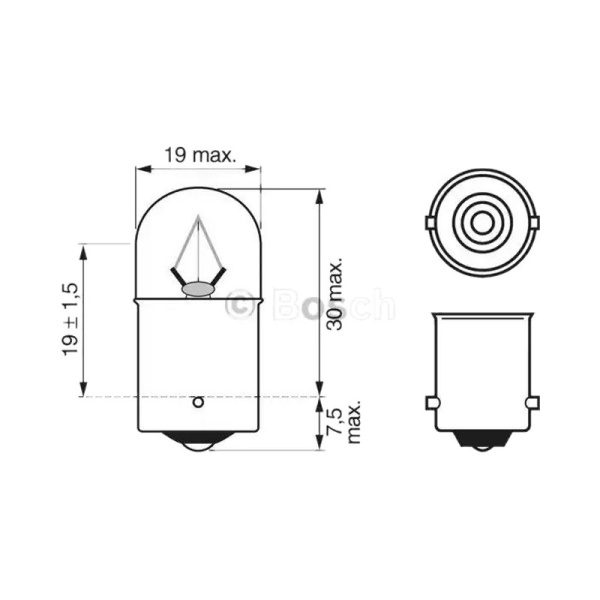 Лампа 24V R5W 5W цокольная (BA15s) Heavy Duty