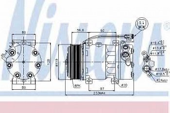 Компрессор кондиционера. 4 ser. (95-), P,G,R,T ser. (04-) 6