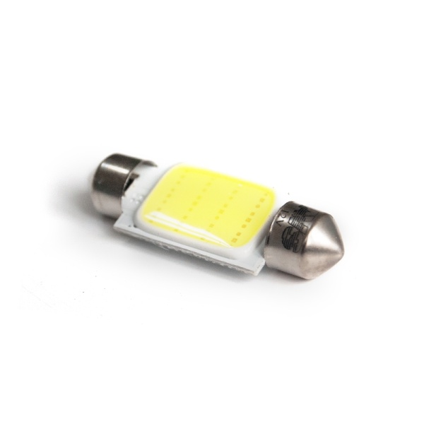 Светодиод Т11 12V SV035 (SV8.5/8) COB 12chip 39мм блистер 2шт (белый)