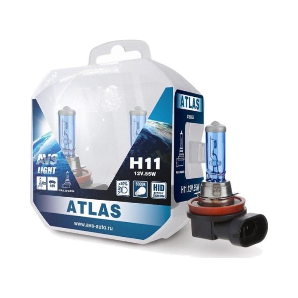 Лампа галоген 12V H11 55W Atlas 2шт к-т