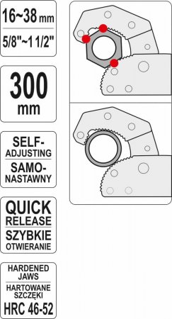 Ключ разводной универсальный 16-38мм Yato