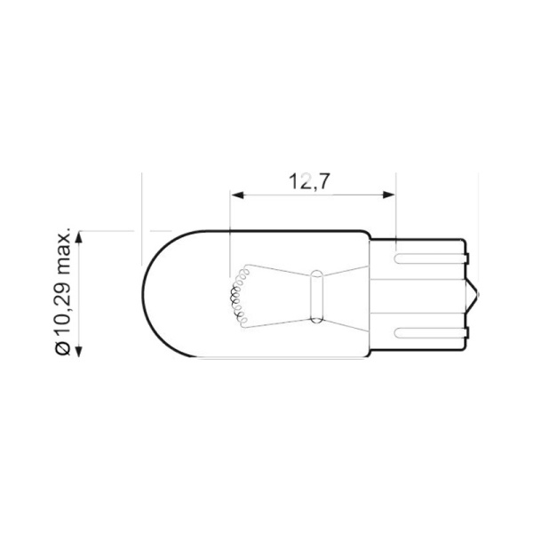 Лампа 12V W5W без цоколя габарит W2.1X9.5D