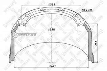 Барабан тормозной 420x192(180)x253 BPW