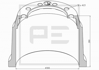 Барабан тормозной 300x210(200)x280 SAF