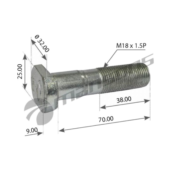 Шпилька MAN M18x1,5x34x70-10.9 MAN TGL