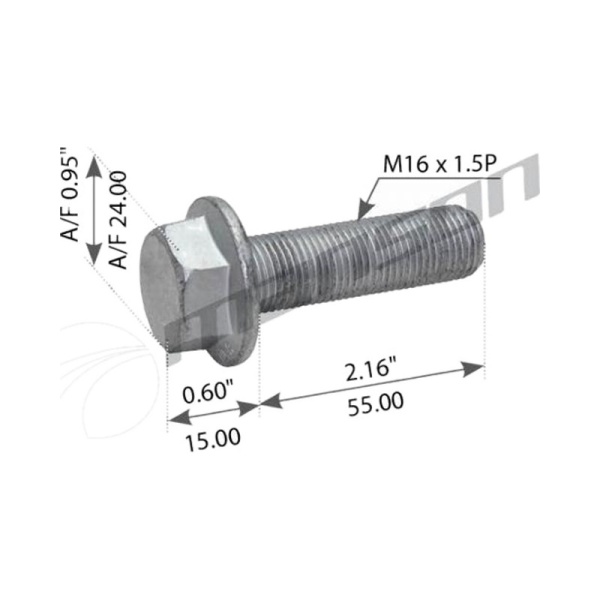 Болт суппорта. M16x 55x1.5