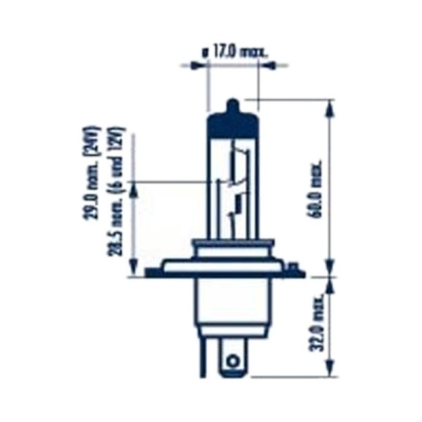Лампа галоген 24V Н4 75/70W  NARVA HD