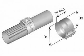 Хомут D127-132мм глушителя (ступенчатый) VO