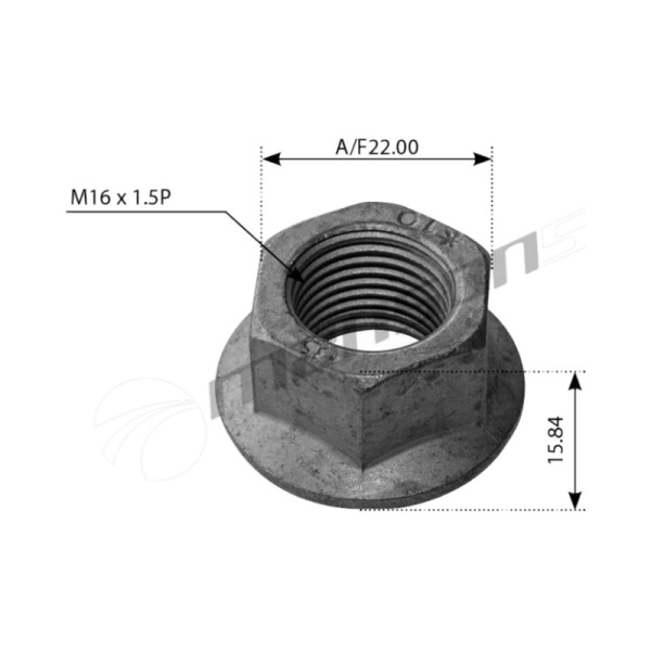 Гайка M16 x 1,5 прочность 10