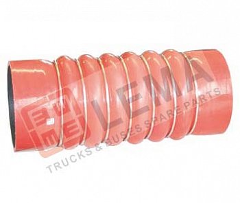 патрубок интеркулера!силикон, красный D=89мм,L=250 7колец\RVI Premium DXI 7