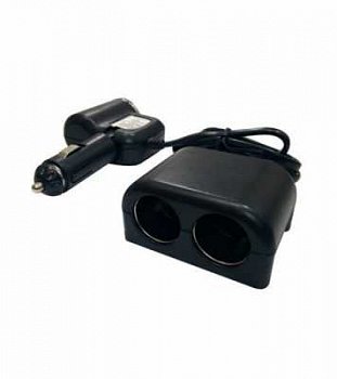 Разветвитель прикуривателя 1526 на 2 прикуривателя, 1 USB  (12V/24V) цвет: чёрный, в блистере