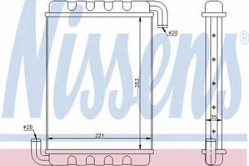 радиатор отопителя !алюминий 283x221x35\Scania