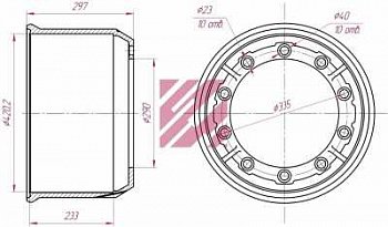 Барабан тормозной 420x229(225)x294 BPW