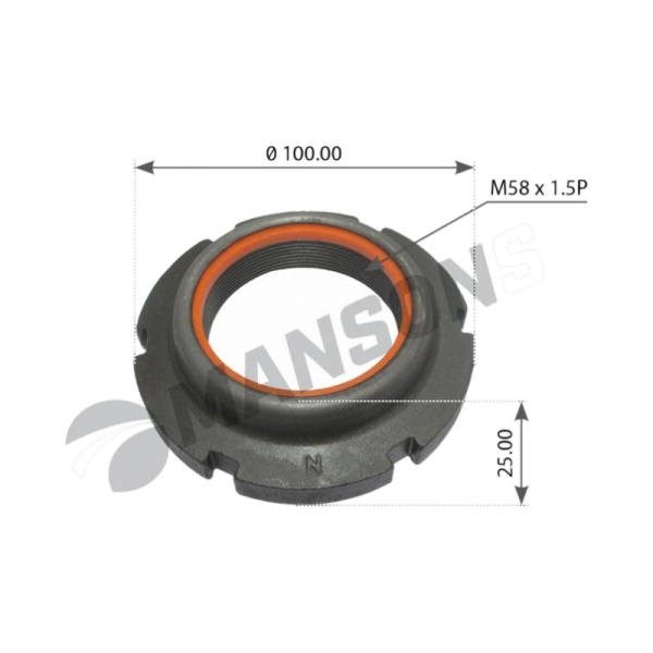 Гайка ступицы передней M58x1.5 \MAN