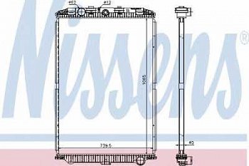 Радиатор 1065*739*40 (без рамки) DAF XF105