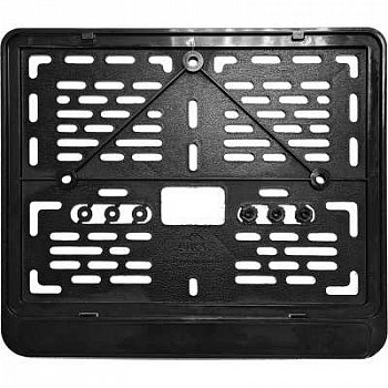 Рамка номерного знака  мотоцикла односоставная (чёрная) AVS RN-20