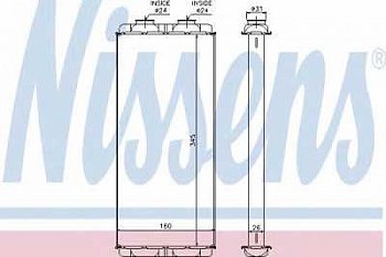 радиатор печки! 345x160x26\ MB Atego 98>