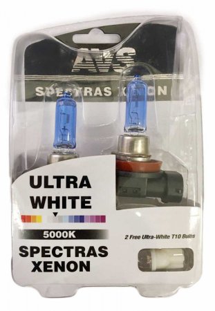 Лампа 12V газонаполненная H11 AVS 5000K Spectras (к-т 2шт. + 2шт. T10)