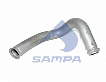 труба глушителя! приемная 2-изг. с гофрой\RVI PREMIUM Euro III dCi 6A/11б 320-420