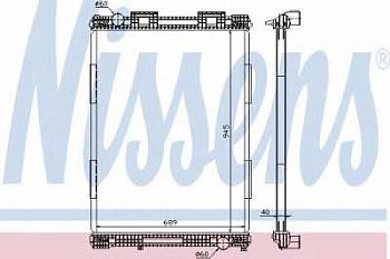 Радиатор MAN F2000 945x689x42