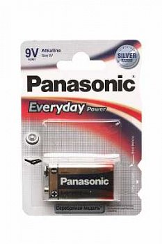 Батарейка щелочная Panasonic  6LR61 Standard/EVERYDAY 1BP (блист.1шт)9в