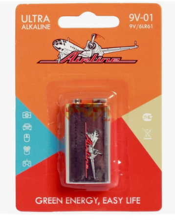 батарейка AIRLINE алкалиновая "Крона" 6LR61 9V,